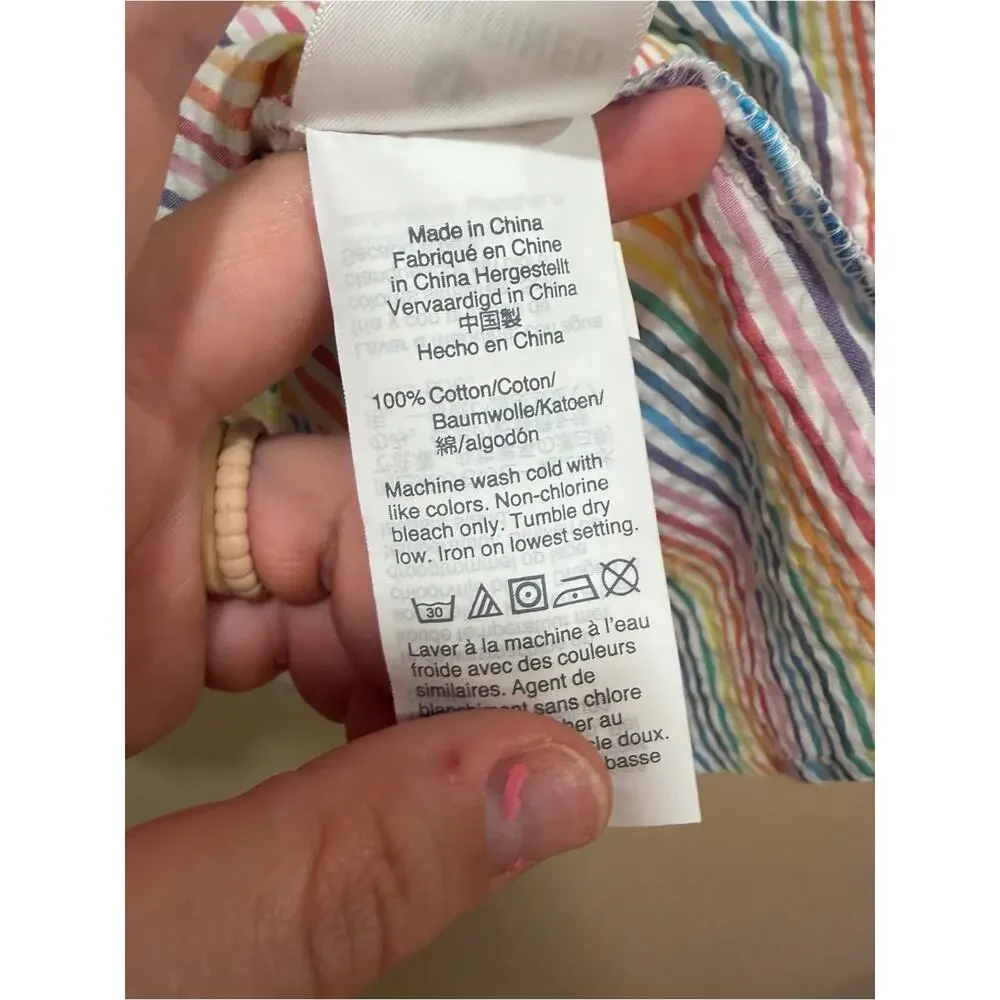 NWT J. Crew Cotton Striped Pastel Peplum Top - Multicolor Rainbow 2